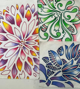 Bright pattern on white fabric