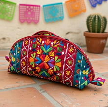 Load image into Gallery viewer, colorfully patterned crescent shaped quilted bag
