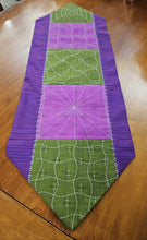 Load image into Gallery viewer, purple and green table runner
