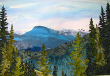 Load image into Gallery viewer, landscape quilt with mountains and trees
