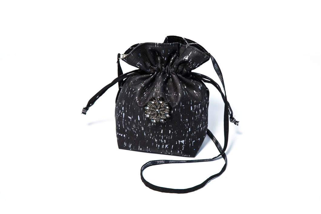 Elegant Cork and Velveteen Bag on a Serger