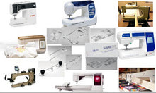 Load image into Gallery viewer, Various examples of templates and different types of sewing machines. 
