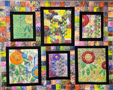 Load image into Gallery viewer, Fabric painted with various flower designs
